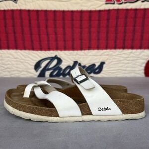 Size 38 - Betula by Birkenstock Mia Women White SFB Narrow Sandals